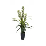 Орхидея Cymbidium искусствнная белая в горшке от ImperiumLoft