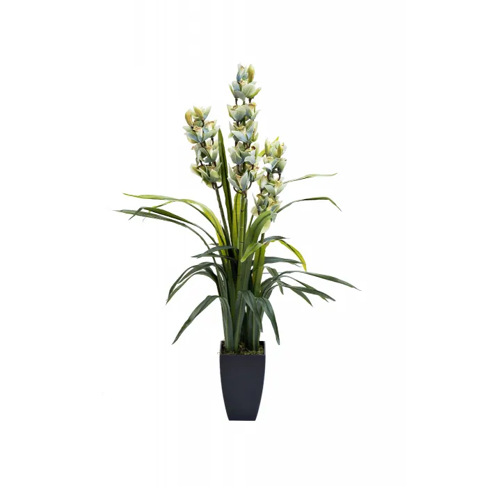 Орхидея Cymbidium искусствнная белая в горшке от ImperiumLoft