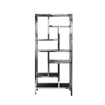 46AS-SH1076-SILVER Стеллаж серебристый/темн.ст. 80*35*180см от ImperiumLoft
