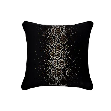 Подушка со стразами "питон" черный Garda Decor 70SW-38076