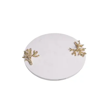 Поднос мраморный с золотым декором Garda Decor 55RD6272