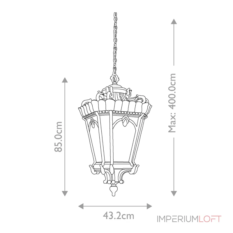 Подвесной фонарь Kichler Tournai KL-TOURNAI8G-XL Подвесной фонарь Kichler Tournai KL-TOURNAI8G-XL