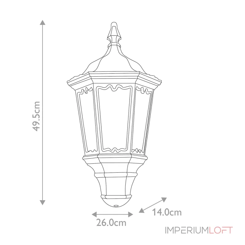 Настенный фонарь Elstead Lighting Medstead half MD7-PIR-BLACK