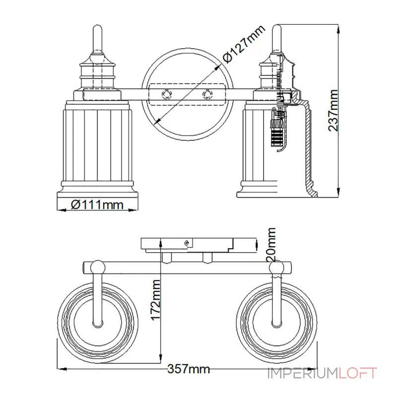 Бра для ванной Quoizel Swell QZ-SWELL2-BB-BATH