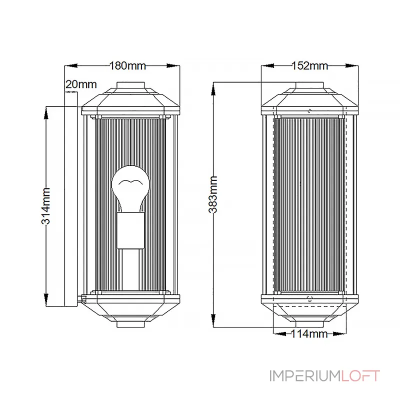 Настенный фонарь Hinkley Castelle QN-CASTELLE-M-BLK
