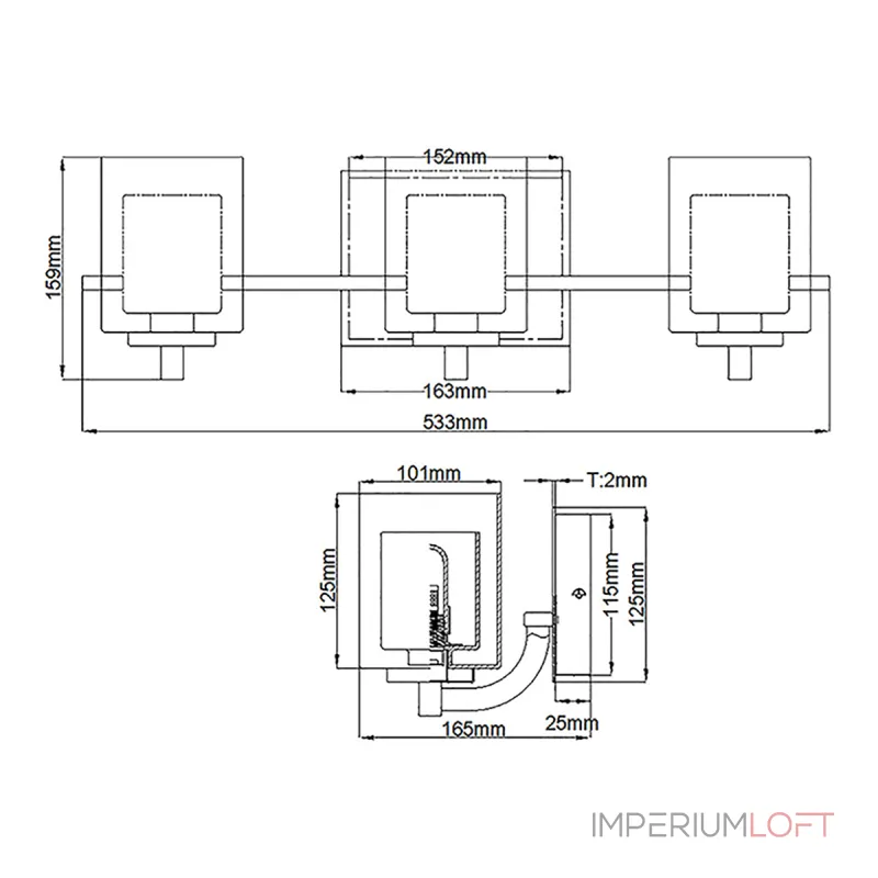 Бра для ванной Quoizel Kolt QZ-KOLT3-PC-BATH Бра для ванной Quoizel Kolt QZ-KOLT3-PC-BATH