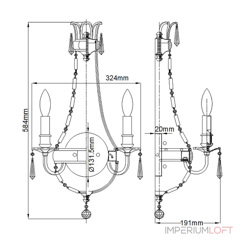 Бра Feiss Bellini FE-BELLINI-W3 Бра Feiss Bellini FE-BELLINI-W3