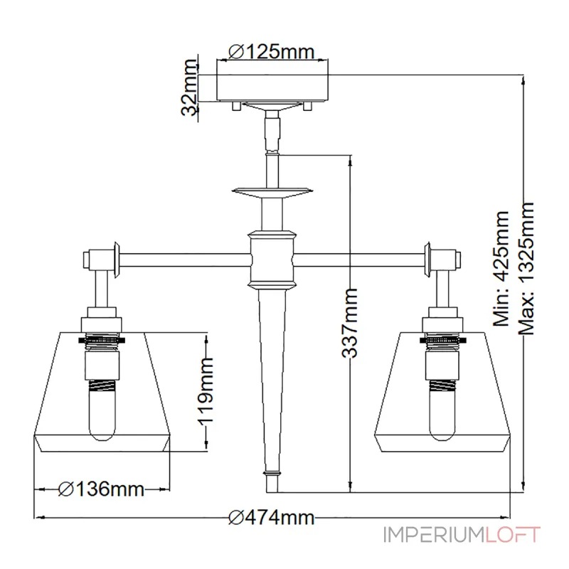 Люстра для ванной Elstead Lighting Agatha BATH-AGATHA3P-PC
