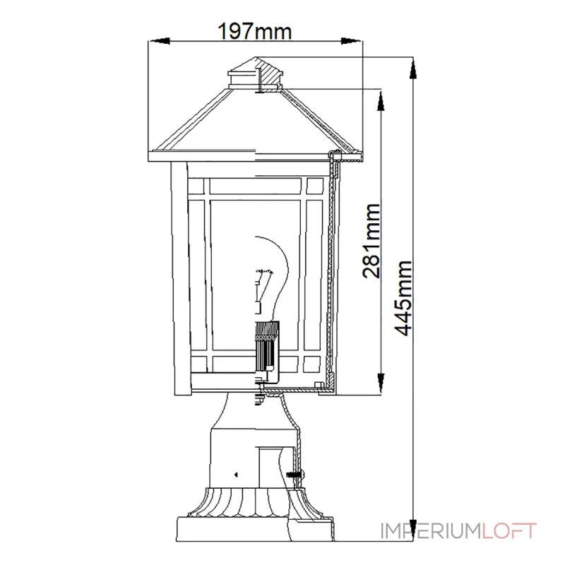 Фонарь-пьедестал Quoizel Cedar point QZ-CEDAR-POINT3-M-BK