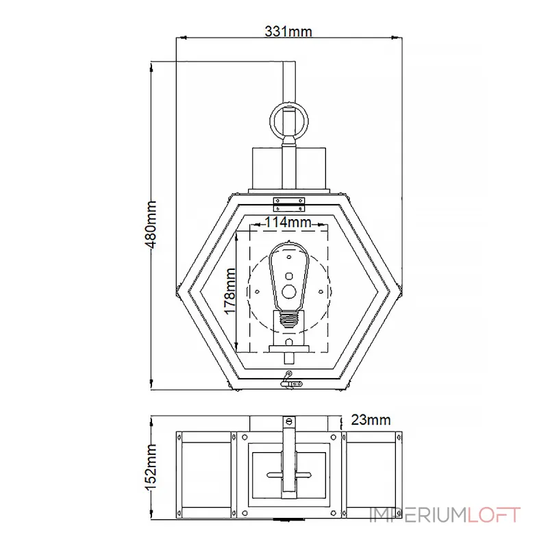 Настенный фонарь Quoizel Heath QN-HEATH-M-BU
