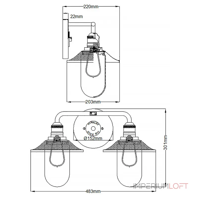 Бра для ванных комнат Hinkley Rigby QN-RIGBY2-BATH-PC
