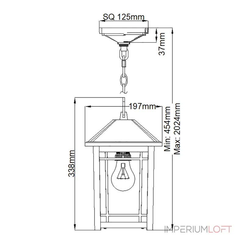 Подвесной фонарь Quoizel Cedar point QZ-CEDAR-POINT8-M-BK