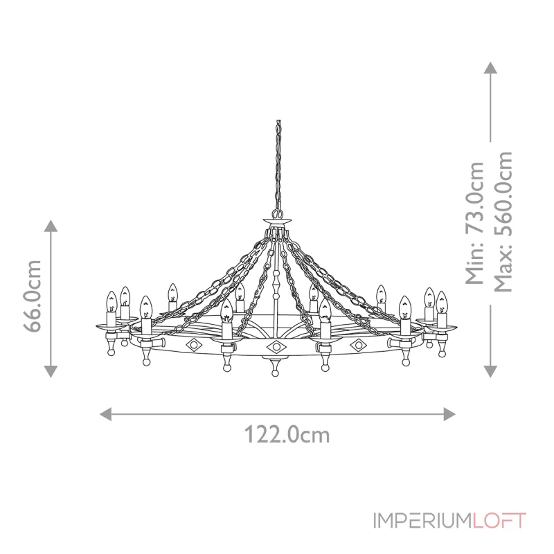 Люстра Elstead Lighting Warwick WR12-GRAPHITE