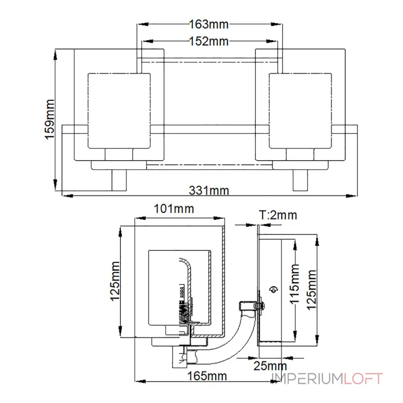Бра для ванной Quoizel Kolt QZ-KOLT2-PC-BATH