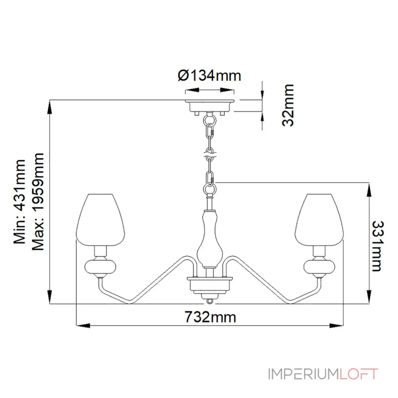 Люстра Elstead Lighting Armand DL-ARMAND3-AB Люстра Elstead Lighting Armand DL-ARMAND3-AB