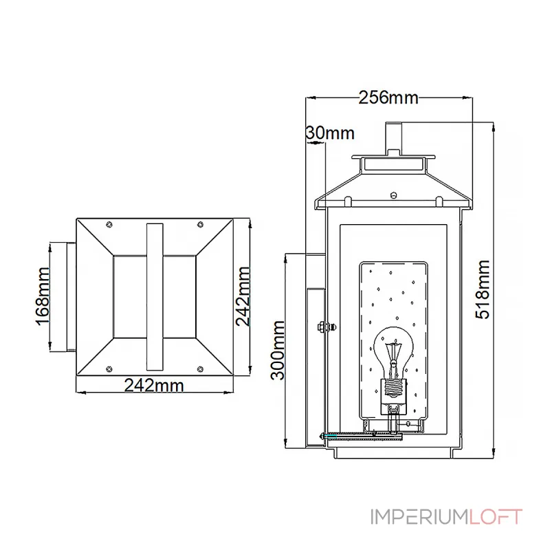 Настенный фонарь Hinkley Atwater QN-ATWATER-L-PDB