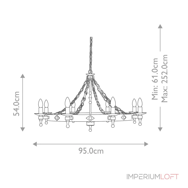 Люстра Elstead Lighting Warwick WR8-GRAPHITE