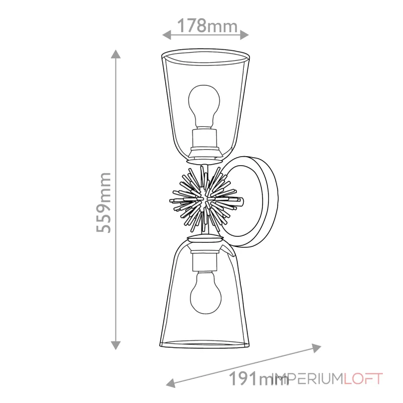 Бра Elstead Lighting Staring STARING-2WB-DG-CLEAR