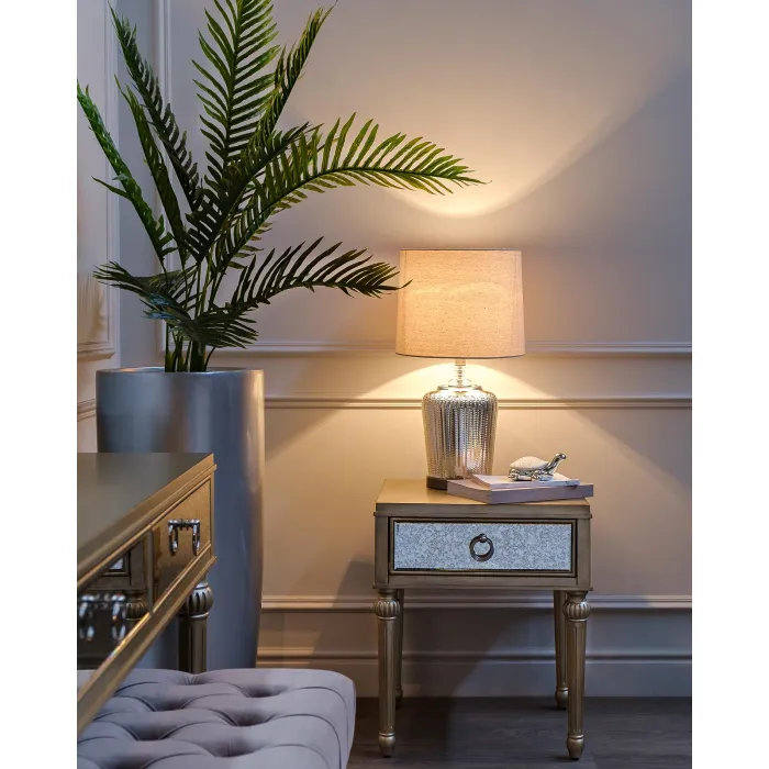 Лампа настольная серебристая (кремовый абажур) 22-88237 от ImperiumLoft