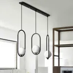 Подвесной светильник HOOP-TRIO Серебро, Эллипс S+L+S, Планка от ImperiumLoft
