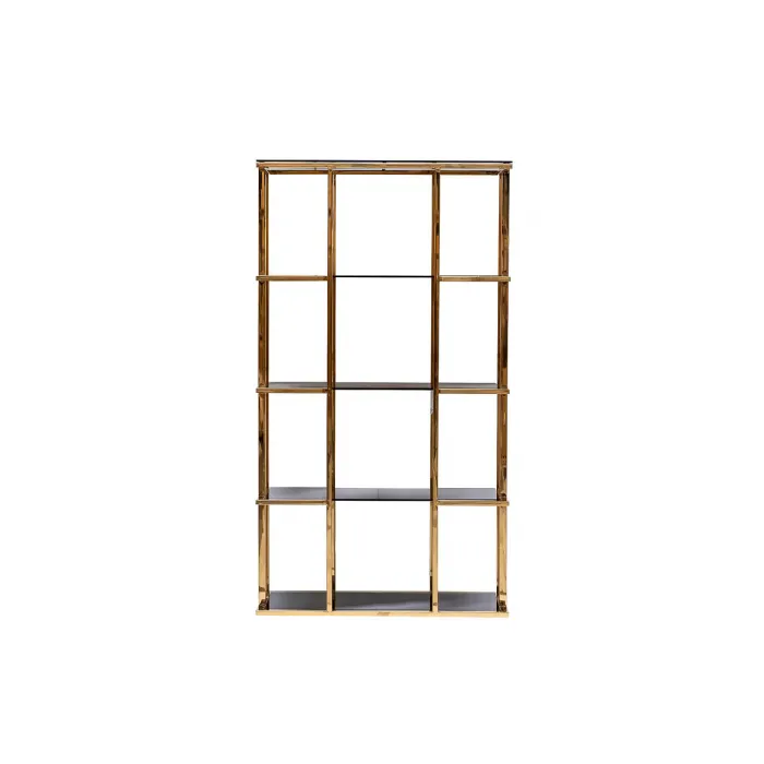 Стеллаж с черным стеклом (золотой) 46AS-SH1537-GOLD от ImperiumLoft