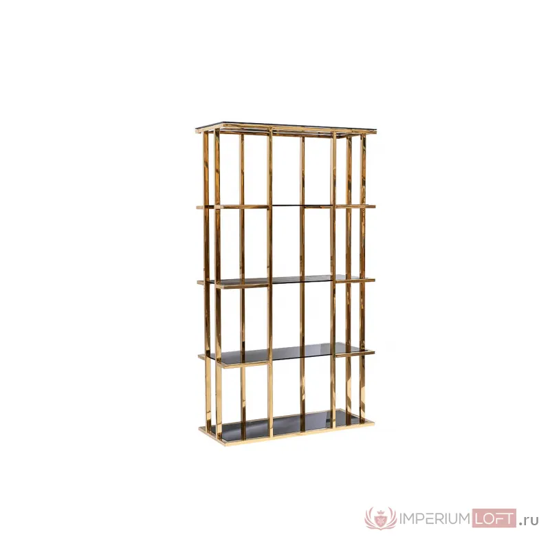 Стеллаж с черным стеклом (золотой) 46AS-SH1537-GOLD от ImperiumLoft