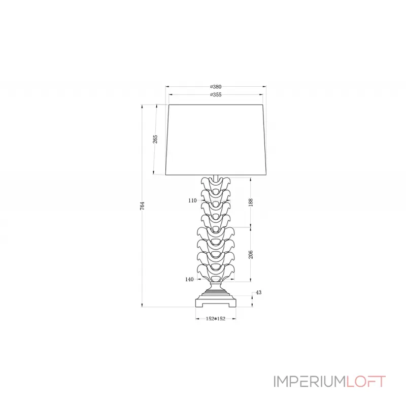 Лампа настольная (коричневый абажур) 22-87508 от ImperiumLoft Лампа настольная (коричневый абажур) 22-87508 от ImperiumLoft
