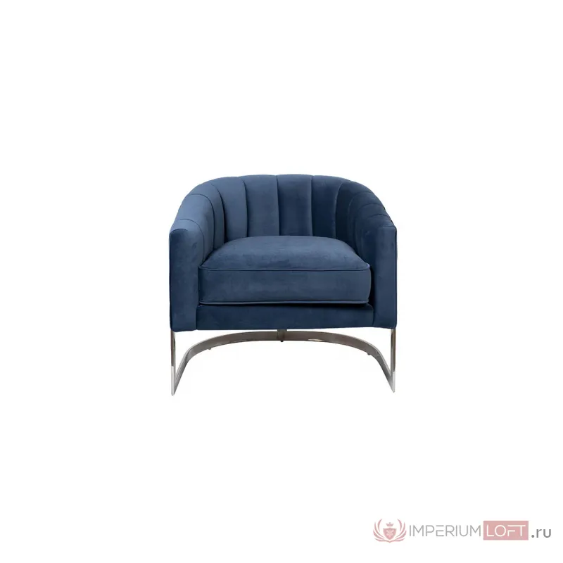 Кресло на металлическом каркасе темно-синее ZW-777 BLU SS от ImperiumLoft
