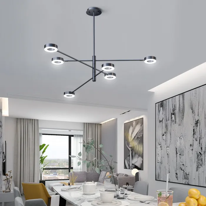 Подвесная люстра ATISSA S 6 D115 Black от ImperiumLoft