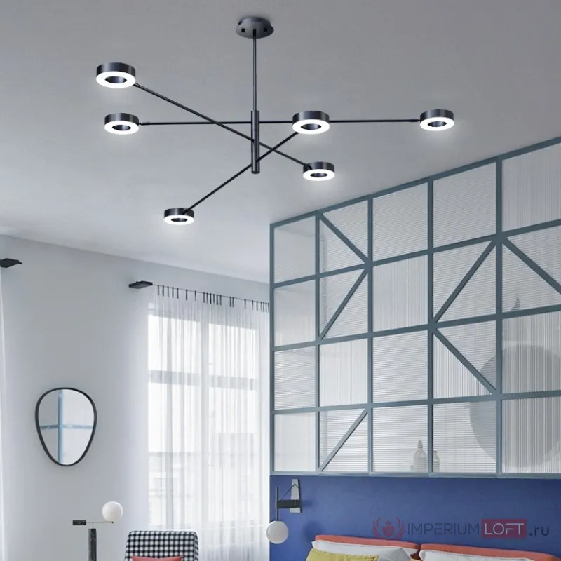 Подвесная люстра ATISSA S 6 D115 Black от ImperiumLoft
