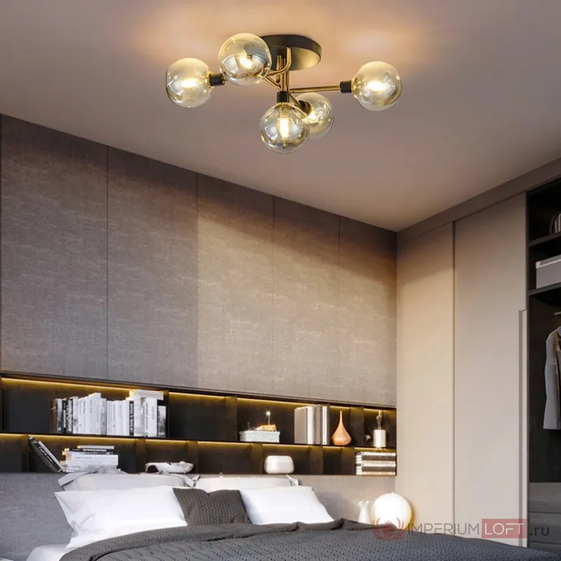 Подвесная люстра NEXO 5 Белый, Золото от ImperiumLoft