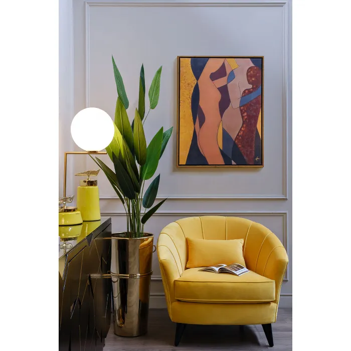 Ваза керамическая с крышкой желтая 55RD2920L от ImperiumLoft