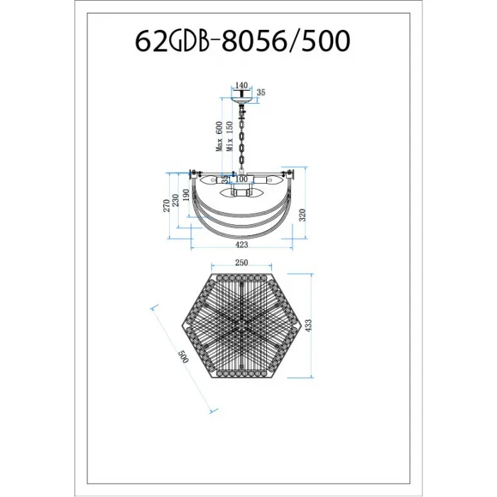 Люстра подвесная изящная 62GDM-8056-500 от ImperiumLOFT от ImperiumLoft