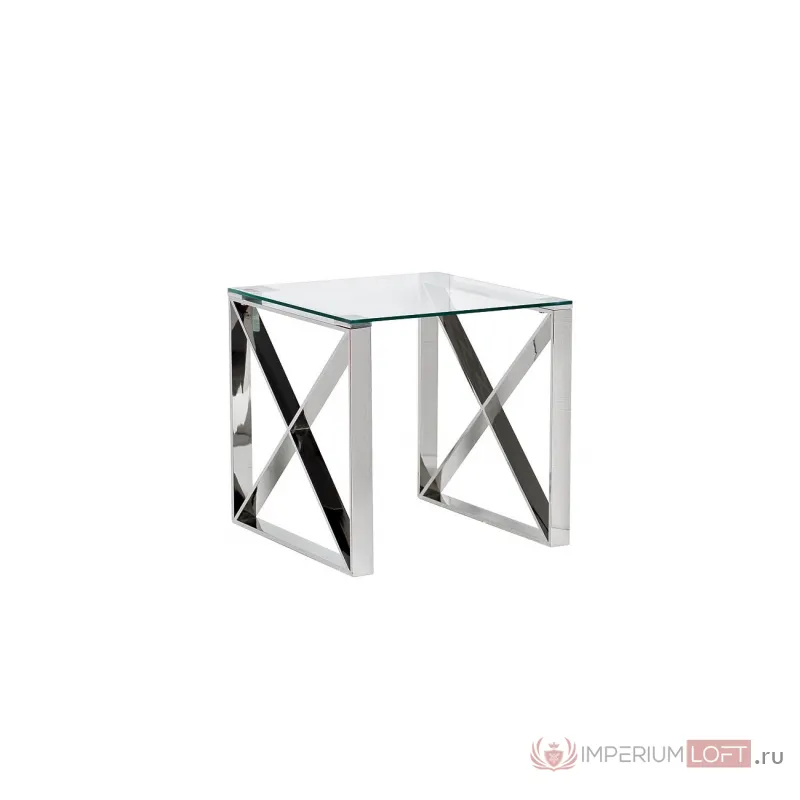 Столик журнальный квадратный с прозрачным стеклом (цвет хром) 47ED-ET008 от ImperiumLoft