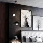 Подвесной светильник OFFSET Черный с красным проводом от ImperiumLoft