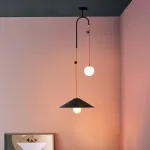 Подвесной светильник OFFSET Черный с красным проводом от ImperiumLoft
