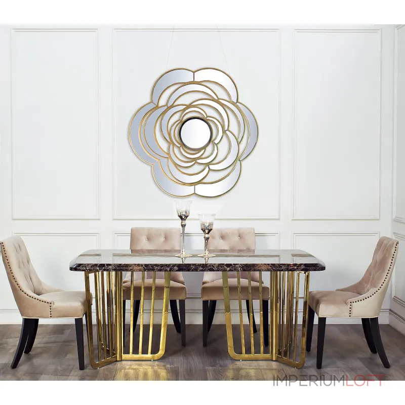 Стол обеденный коричневый (искусственный мрамор) 33FS-DT1800-PG от ImperiumLoft