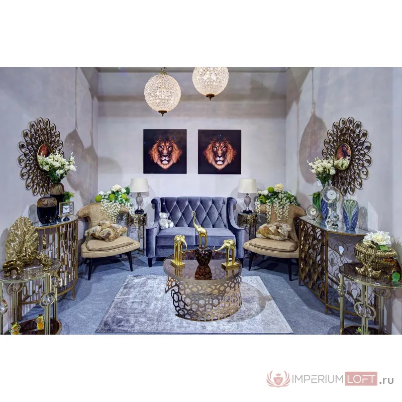 Стол журнальный круглый 13RXCT8012-GOLD от ImperiumLoft