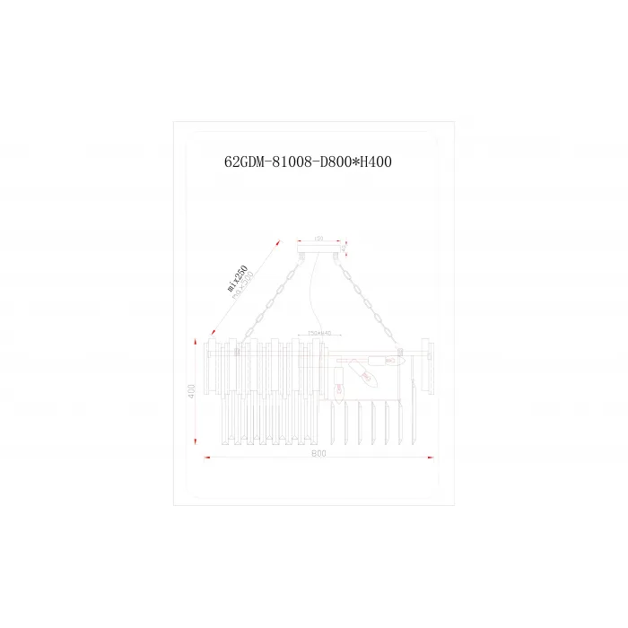 Люстра с кристаллами (золото) 62GDM-81008-800 от ImperiumLOFT от ImperiumLoft