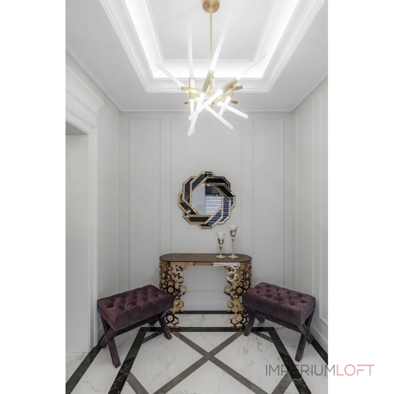 Зеркало декоративное черно-золотое KFE7H018 от ImperiumLoft Зеркало декоративное черно-золотое KFE7H018 от ImperiumLoft