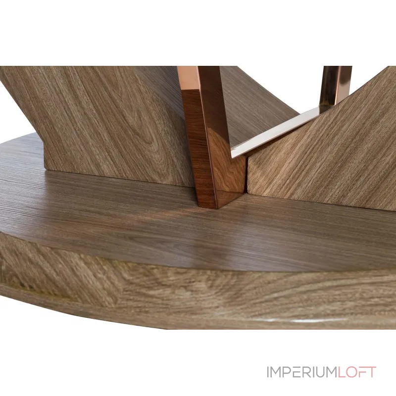 Стол обеденный со стеклом круглый 30F-908 от ImperiumLoft