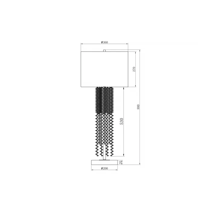 Лампа настольная с кристаллами (белый плафон) K2KR0700T-1 от ImperiumLoft