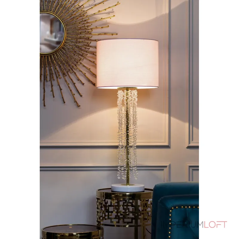 Лампа настольная с кристаллами (белый плафон) K2KR0700T-1