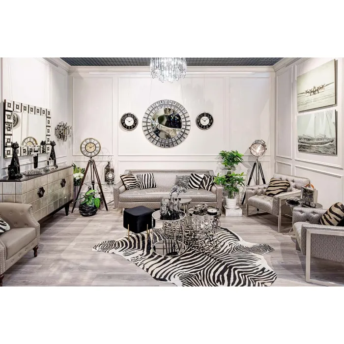 Круглый журнальный столик серебряный 13RXET8011-SILVER от ImperiumLoft