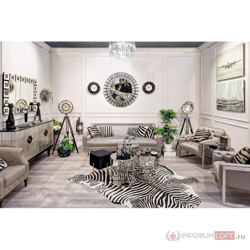 Круглый журнальный столик серебряный 13RXET8011-SILVER от ImperiumLoft