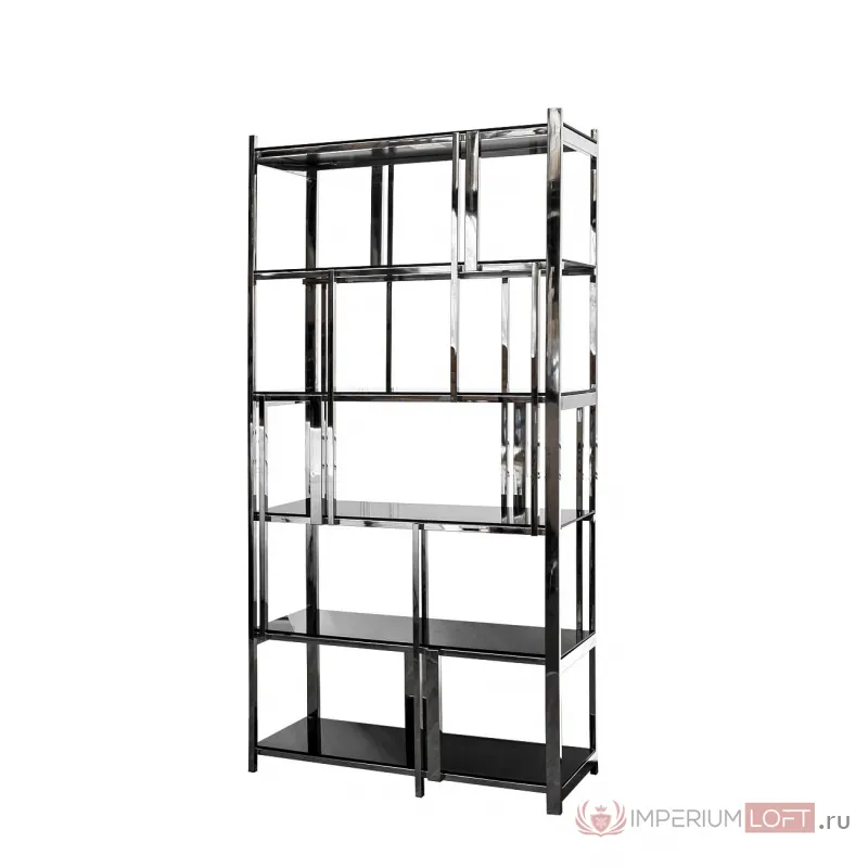 Стеллаж с черным стеклом 13RXSH3052-SILVER от ImperiumLoft