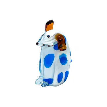 Статуэтка Собака в подарочной упаковке (бело-голубая) F4097