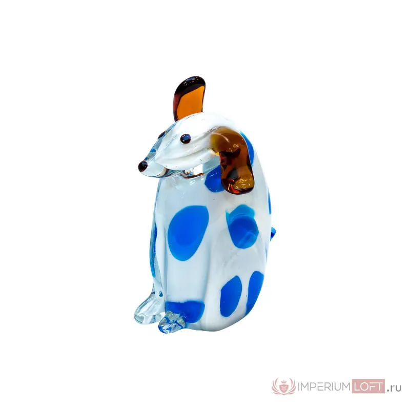 Статуэтка Собака в подарочной упаковке (бело-голубая) F4097 от ImperiumLoft