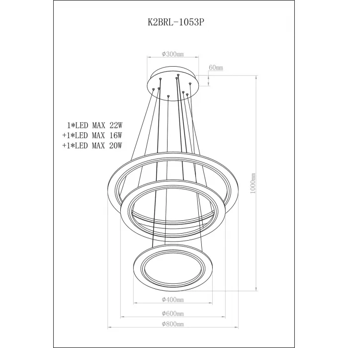 Светильник подвесной Кольца K2BRL-1053P от ImperiumLOFT от ImperiumLoft