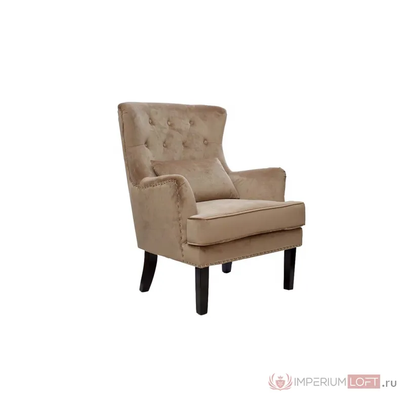 Кресло велюровое бежевое (с подушкой) 24YJ-7004-06413/1 от ImperiumLoft